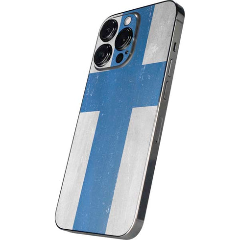 Finland Flag Distressed iPhone 14 Pro Skin